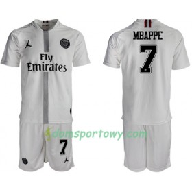 Koszulka Paris Saint-Germain Mbappe 7 Jodan Biały Dziecięcy Trzeci Koszulki Piłkarskie 2018-2019 Krótki Rękaw